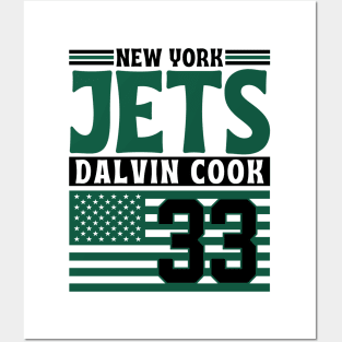 New York Jets Cook 33 American Flag Football Posters and Art